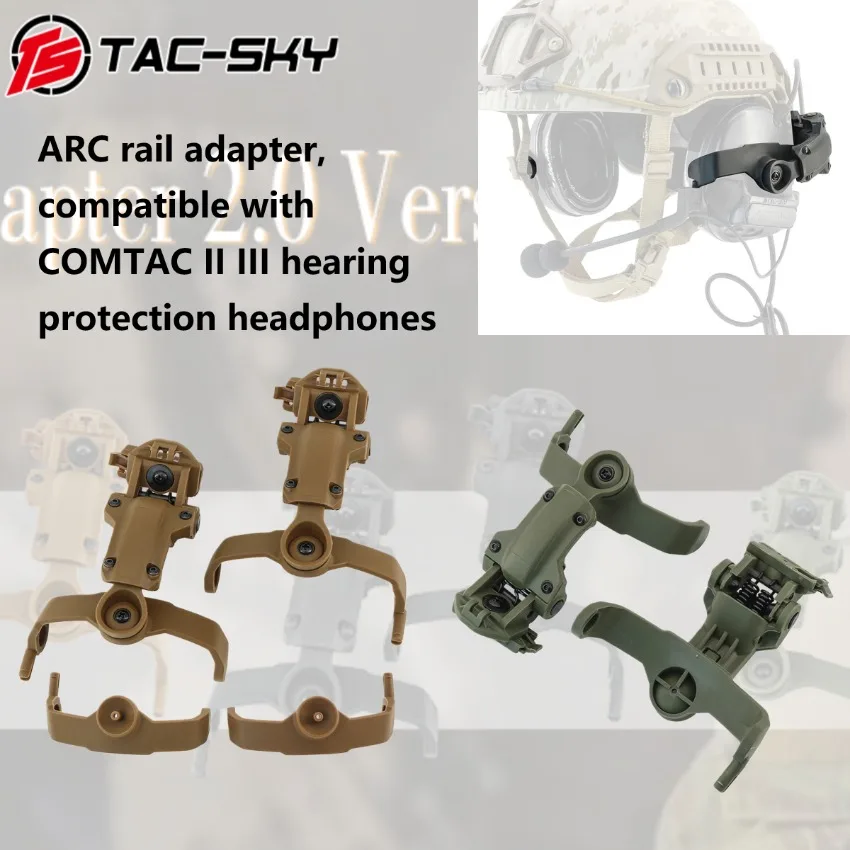 

TS TAC-SKY Tactical New 2.0 Headset Stand ARC Rail Adapter Compatible with COMTAC II III Hearing Protection Airsoft Headphones