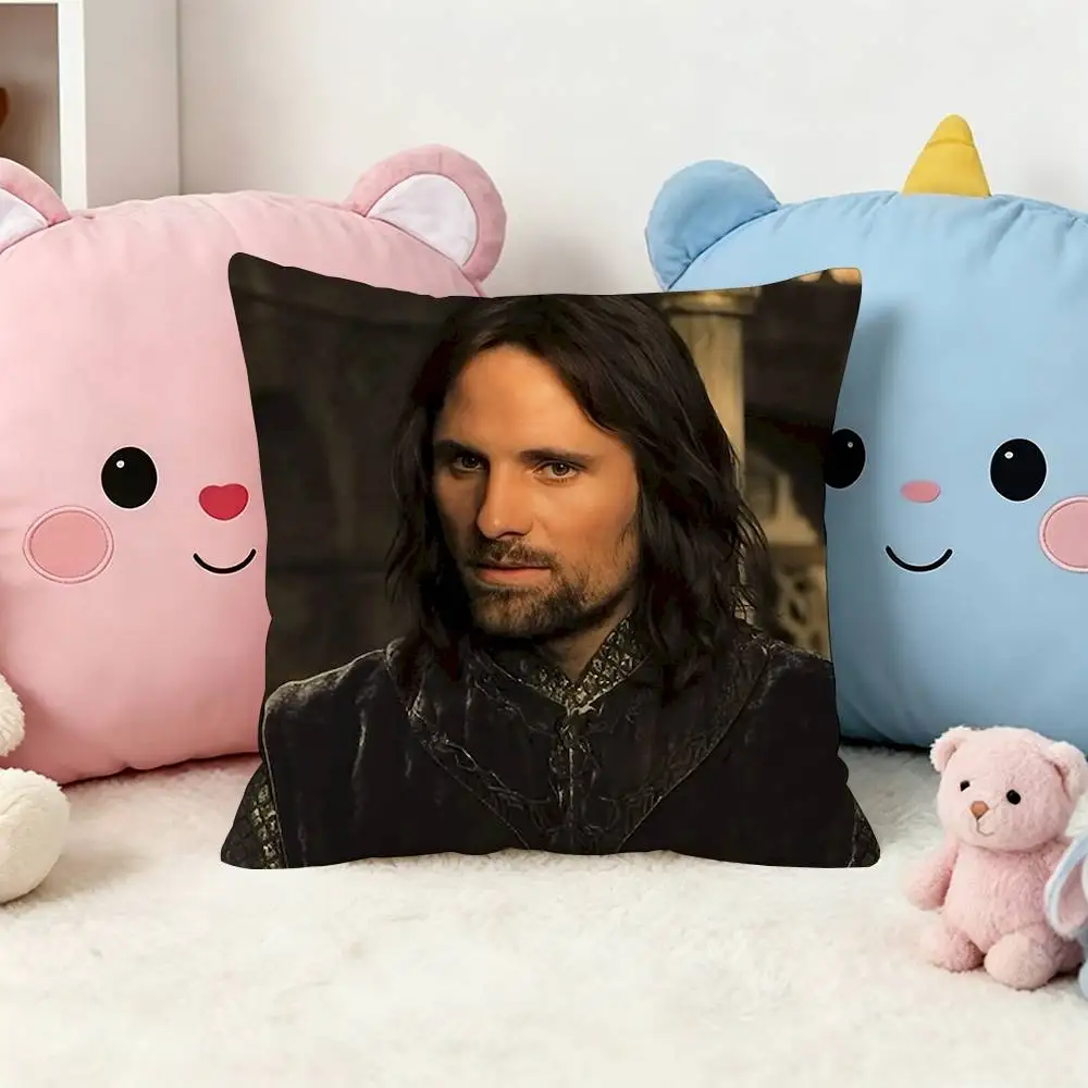 A-Aragorn II leading hero of LOTR Square Double-Sided Printed Pillow Case Sofa Cushion Cover Bedroom Bedside Decor