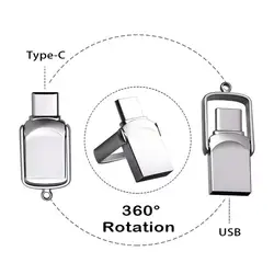 High-Speed 2in1 USB Flash Drive Pen Drive with Type-C 32GB/64GB/128GB Dual Function Data Storage Device Compatible with PC