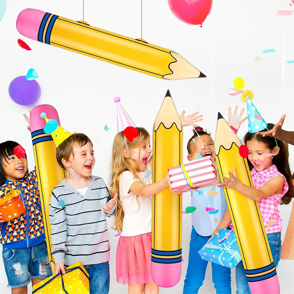 

PAV Inflatable Pencil Balloon for Back to School Graduation Themed Classroom Garden Room Hanging Decor Birthday Party Photo Prop