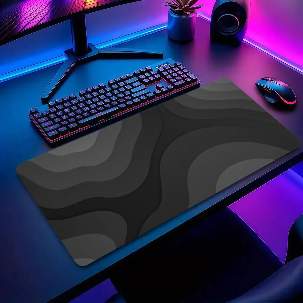 

Серый текстурированный коврик для мыши, большой коврик для компьютера, офиса, игр, XXL, резиновый, противоскользящий, с прошитыми краями, моющийся, для клавиатуры и стола