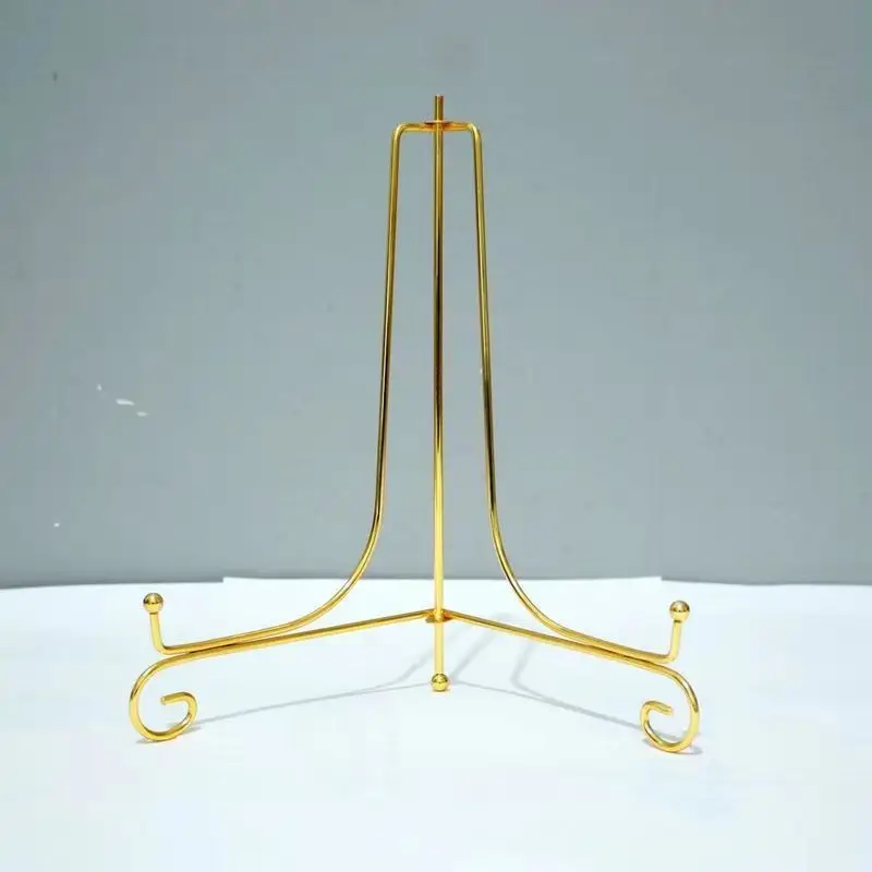 Gold Plated Wrought Iron Plate Holder Display Stand Commemorative Plate Medal Bracket Clock Album Studio Painting Plate Bracket