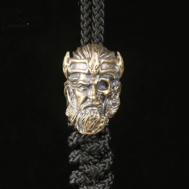 Emperor King Skull Brass Knife Beads EDC DIY Paracord Woven Bracelets Lanyard Pendants Accessories Outdoor Tool Hangings Charms