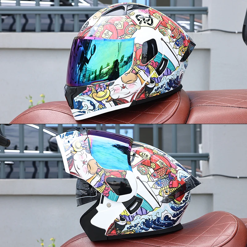 ORZ-103-DOT ABS Modular Motorcycle Helmet Flip Up Double Visor Full Face Motorbike Casco with Inner Sun Shield for Men Women image 3