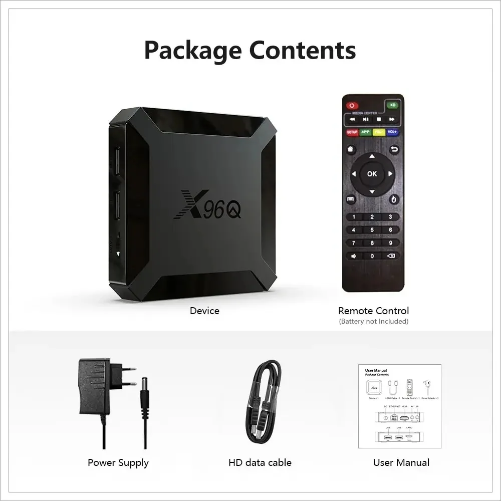 X96Q 4GB 32GB TV Box Android 10.0 4K Allwinner H313 Quad Core 2.4G Wifi Google Player Youtube Media Player Smart Set Top Box