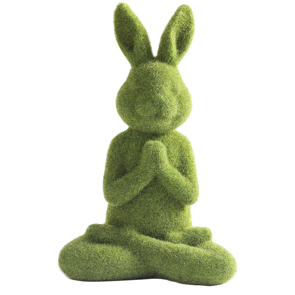 

Lovely Lifelike Rabbit Decoration for Easter Party Garden Yard Porch Miniature Patio Ornament Small Animal Decor Moss Rabbit