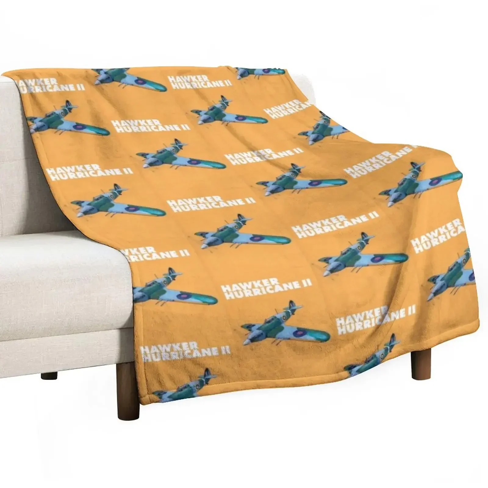 RAF Hawker Hurricane by Dennis Weber of ShreddyStudio Throw Blanket Thermal Fashion Sofas Blankets