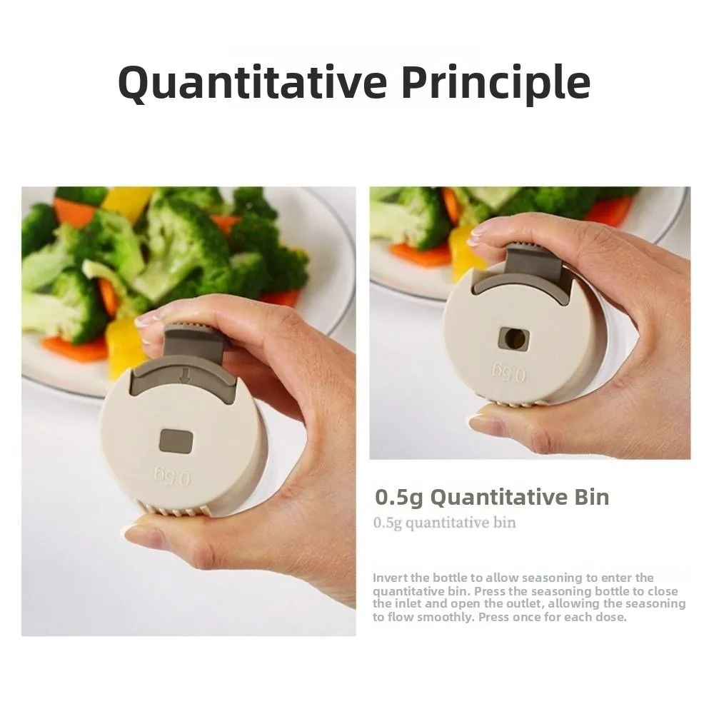 4Pcs Press Type Measuring Seasoning Bottle Transparent 0.5g Quantitative Salt Glass Bottle Food Grade Adjustable