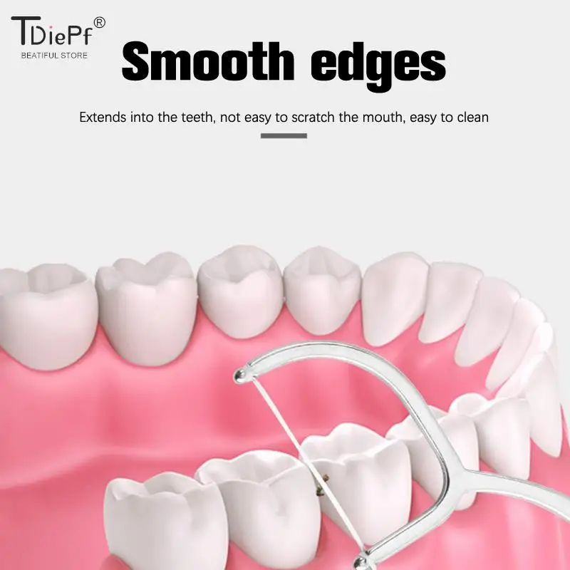 Cure-dents portables réutilisables en acier inoxydable, poignée de fil dentaire, nettoyeur de dents, outils de livres oraux