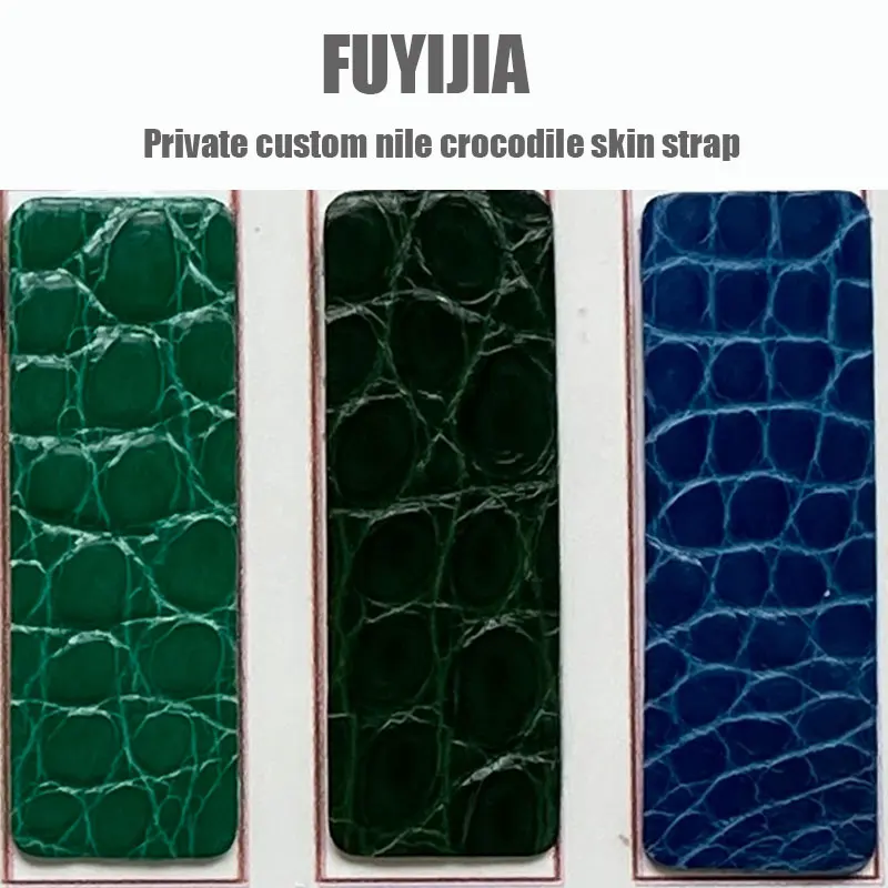 FUYIJIA Private Custom Original Watchbands Circular Nile Crocodile Skin Strap Master Handmade Wristband Luxury Watch Accessories