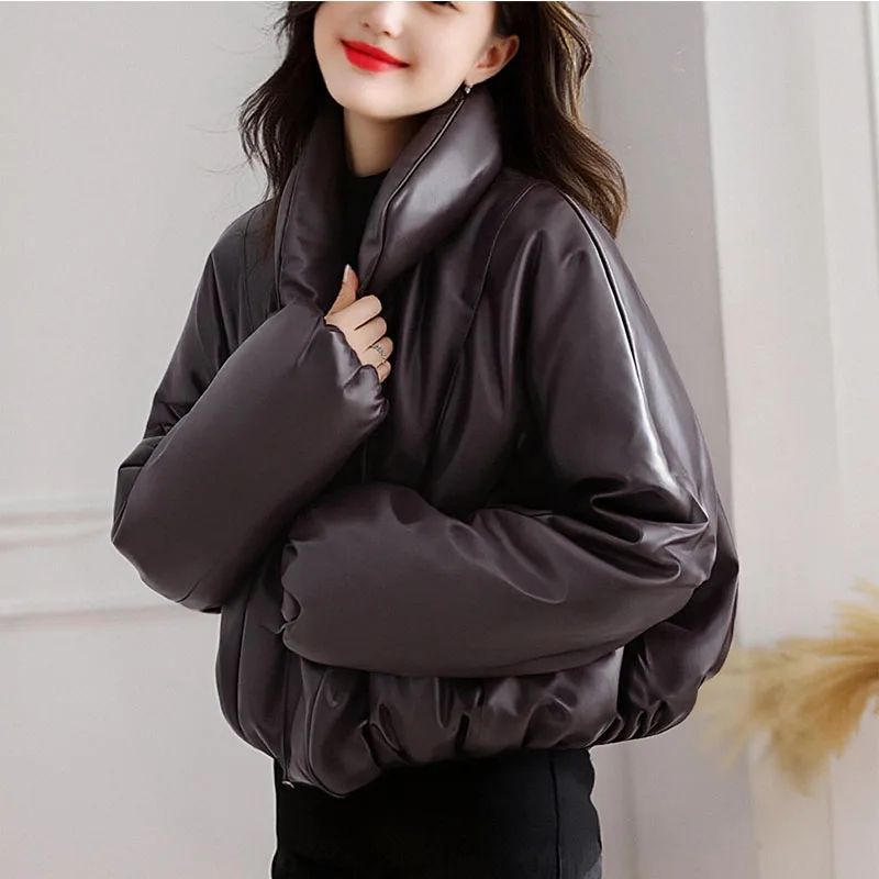 2025 outono/inverno nova moda feminina: estilo europeu e americano versátil cor sólida grande lapela zíper jaqueta de algodão