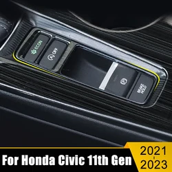 For Honda Civic 11th Gen 2021 2022 2023 Stainless Steel Car Switch Handbrake Sticker Electronic P Button Handbrake Frame Trim