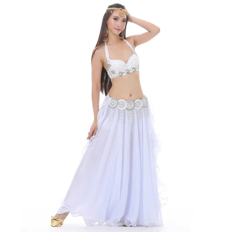 مجموعة الرقص الشرقي براعة اللون الماس حبة التطريز الصدرية شرابة تصميم غطاء الخصر أداء الملابس الأداء #5