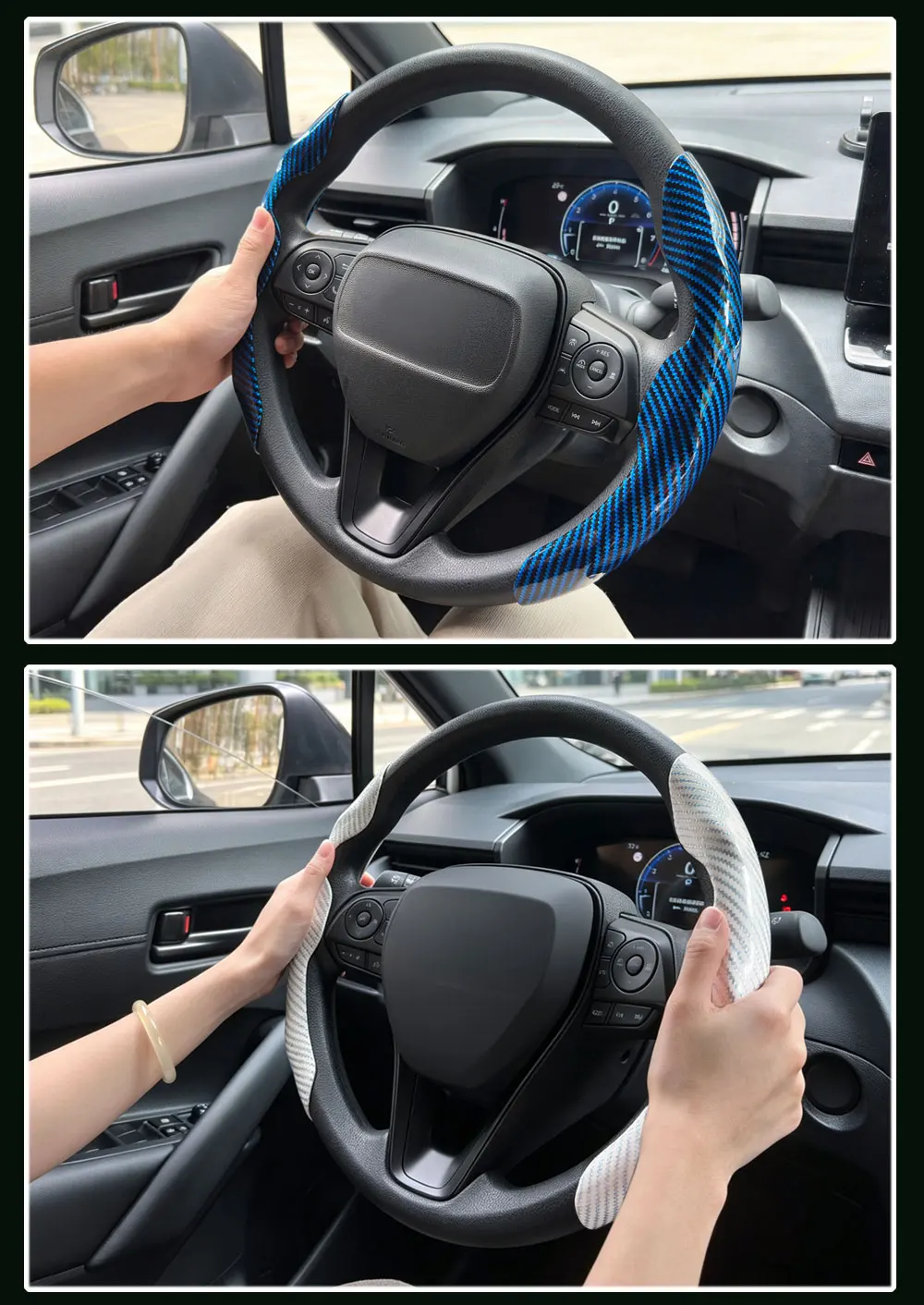 Fellmaterial-Lenkradbezug Zubehör für Hyundai I10 I20 I30 Kona Ioniq 5 Santafe Genesis GV80 Bh NEXO Sonata – Detail 5