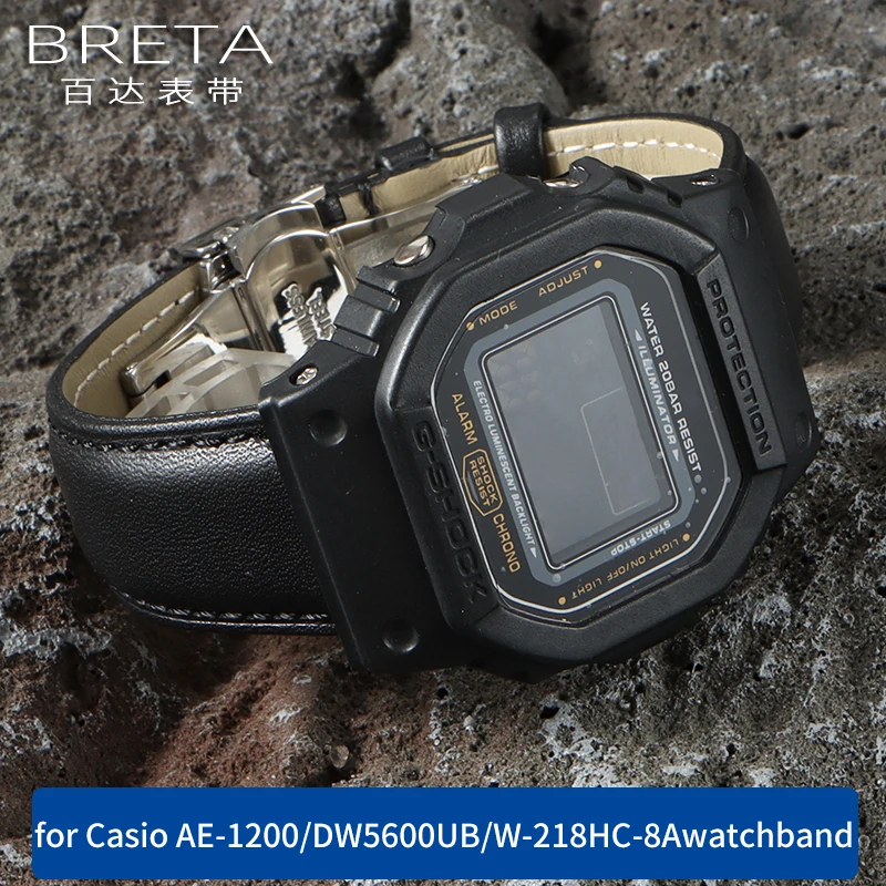 

16MM genuine leather watchband for G-Shock Casio DW5600/GW-B5600/G-5600/GW-M5610 Replace wristbands Convex watch strap