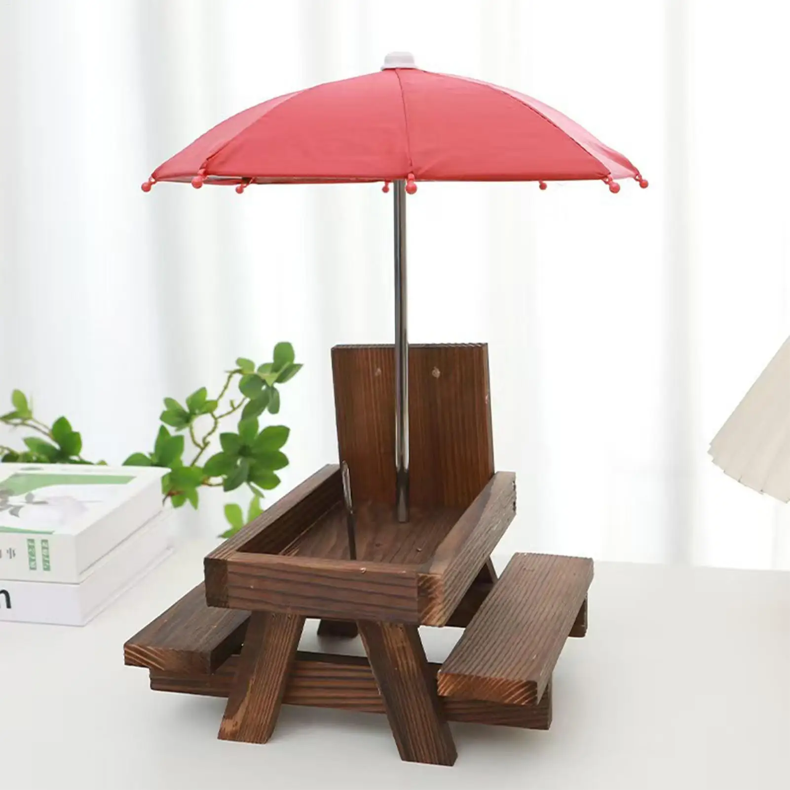 

Squirrel Feeder Wood Weather-Resistant Pet Feeding Supplies Squirrel Feeding Table Umbrella For Bird Yard Meadow Tre Garden
