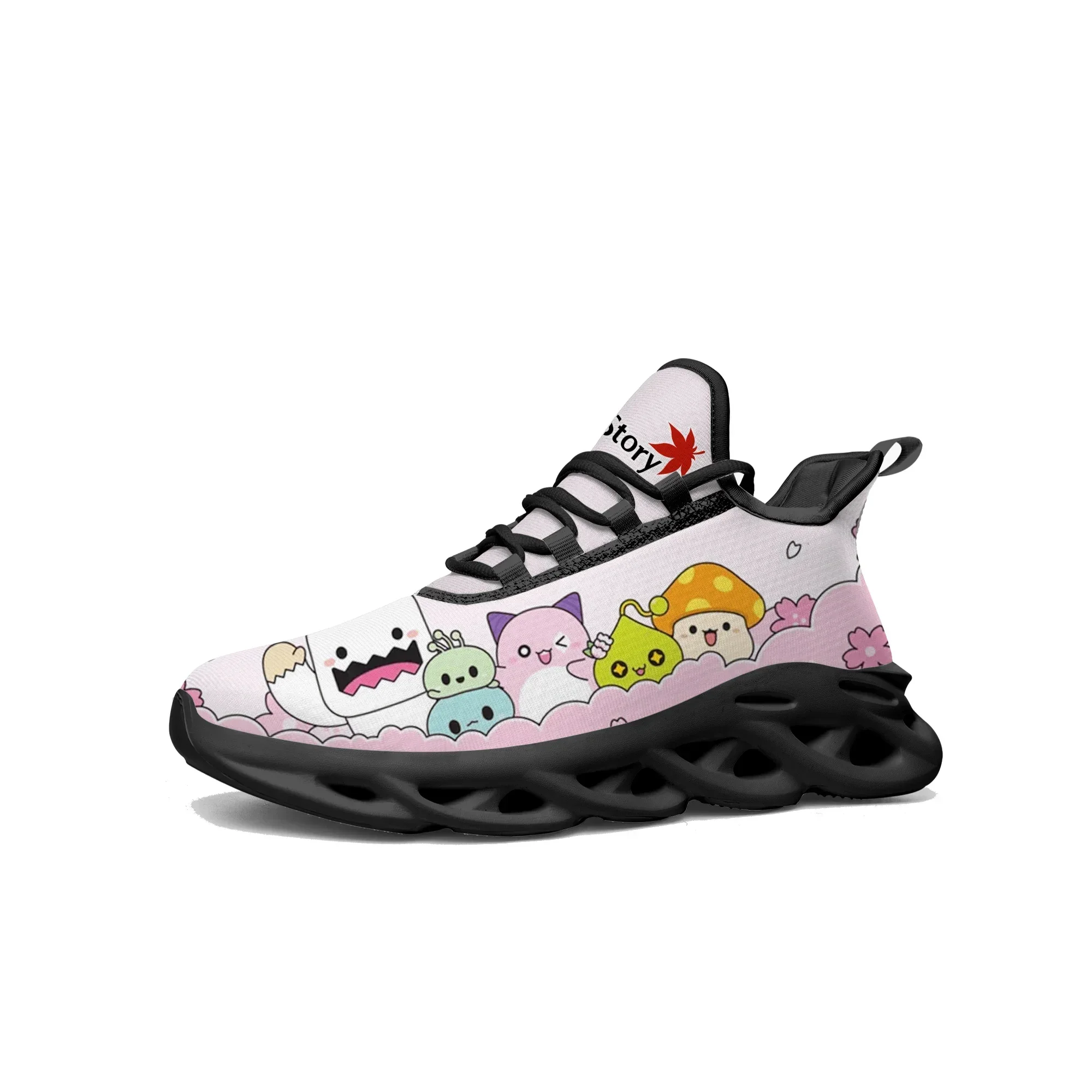 

Кроссовки Maplestory Flats в стиле мультфильмов, мужские и женские спортивные кроссовки для бега, модные кроссовки на шнуровке, изготовленные на заказ