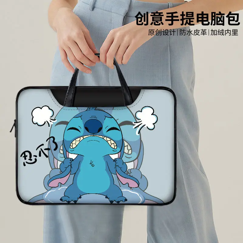 Disney Stitch Torba na laptopa Etui 13, 14, 15, 16, 17 15,6 cala Torba na notebooka do komputera Macbook Air Pro Torebka na ramię Teczka Torba