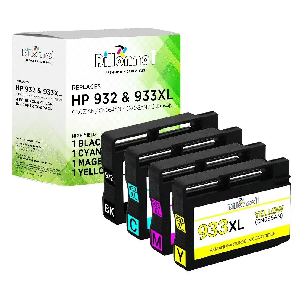 4 PACK For HP 932 CN057AN 933XL CN054AN CN055AN CN056AN Ink For Officejet Series