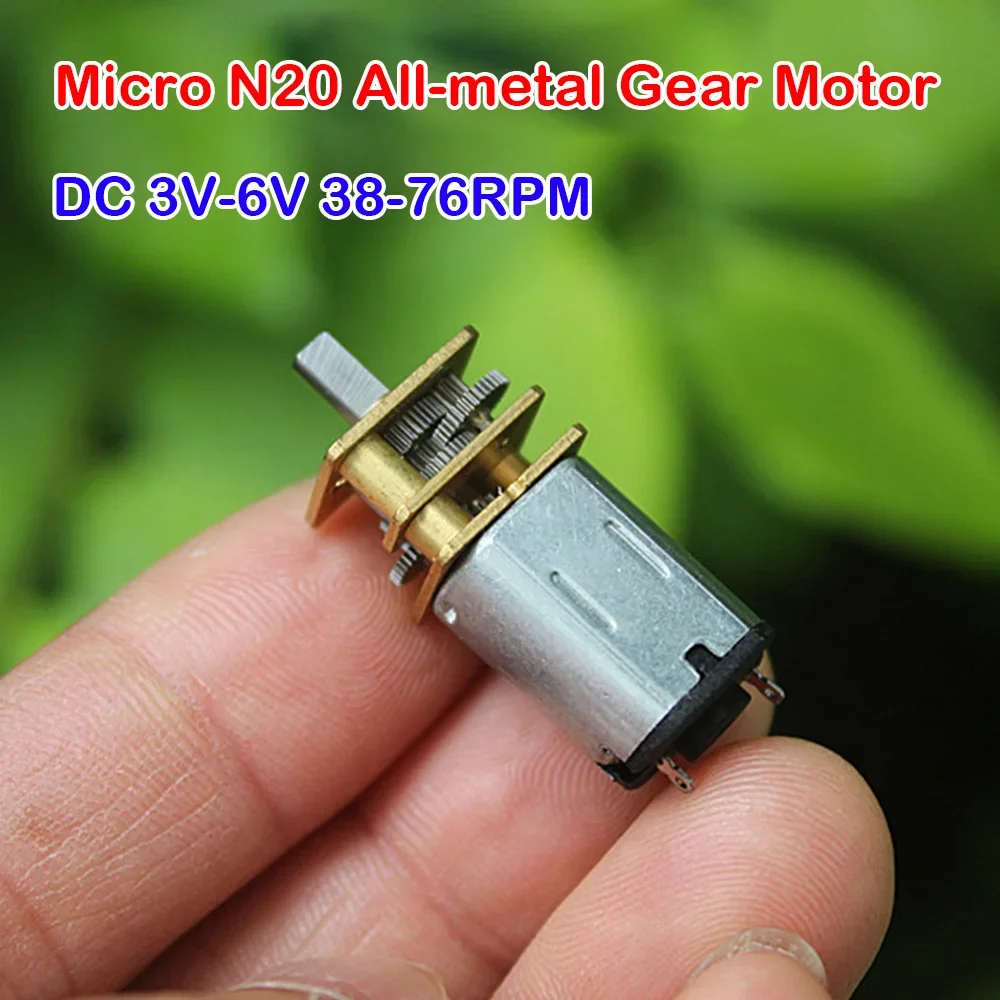 New DC 3-6V 38-76RPM Mini N20 Reduction Motor DC Motor High Torque Low Speed All Metal Reduction Gearbox Engine for Toy Model