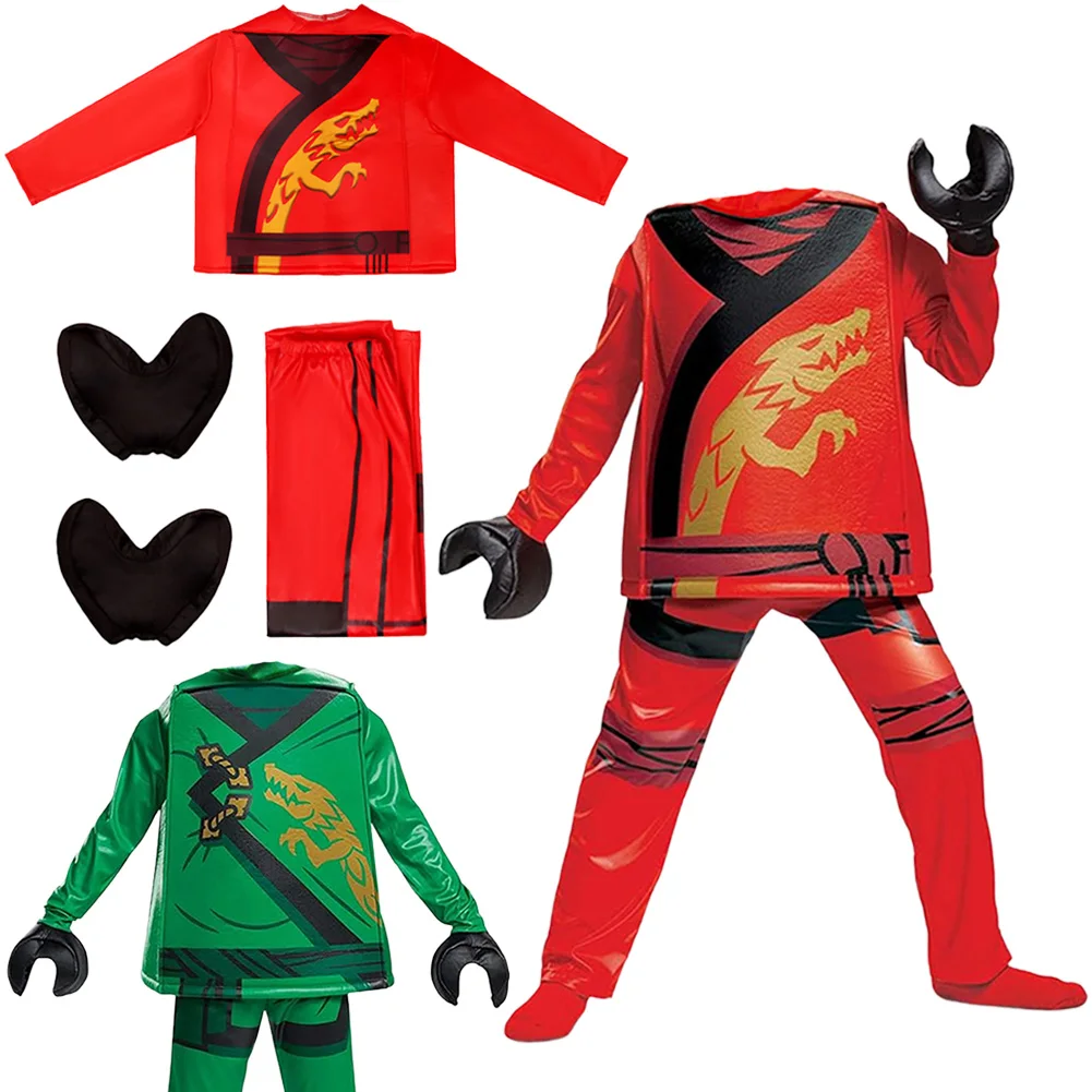 

Cartoon of Blocks Cosplay Kai Lloyd Halloween Cosplay Top Pants Costume Suits Outfits Carnival Clothing Party Roleplay