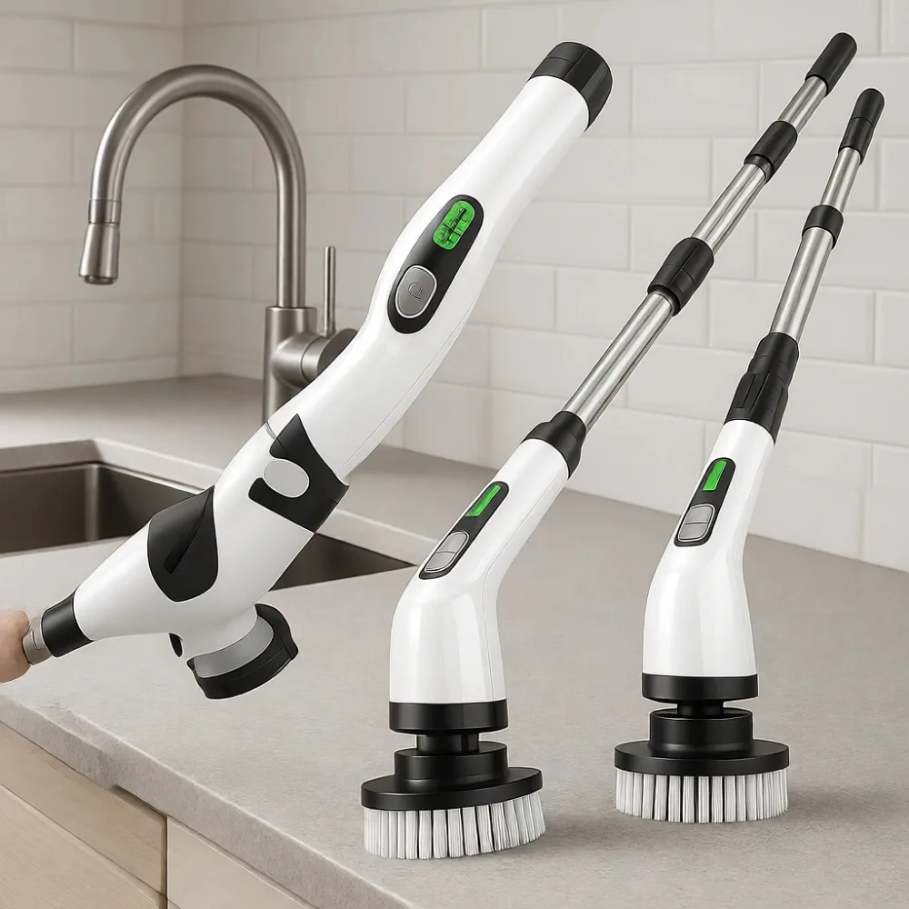 

Беспроводная электрическая вращающаяся щетка для глубокой очистки плитки, ванн и душевых кабин в ванной комнате