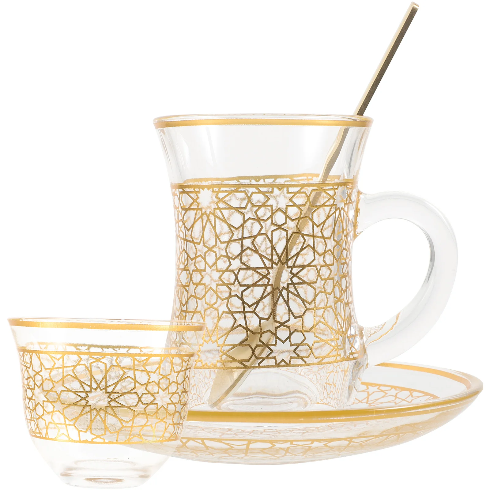 

1Set 200Ml Glass Water Cup with Saucer Set Modern Minimalist Decorative Cup for Coffee Tea Juice Lightweight Portable