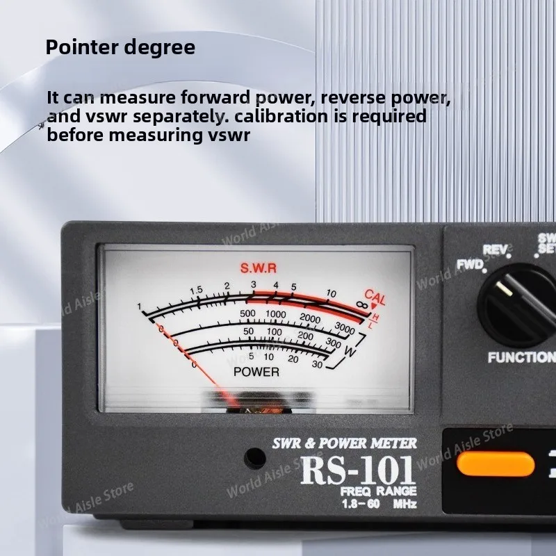 For RS-101 1.6-60 MHZ 3KW Shortwave Standing Wave Power Meter HF Pointer Instrument - view 3
