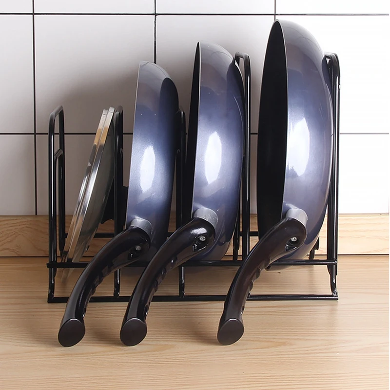 Five-Tier Kitchen Pot Rack Lid Storage Rack Heavy-Duty Pan Cast Iron Pot Storage Rack