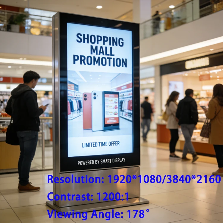 32 55 Inch Windows Android Touch Screen Kiosk LCD Totem Display Advertising Player Ultra Thin Floor Standing Digital Signage