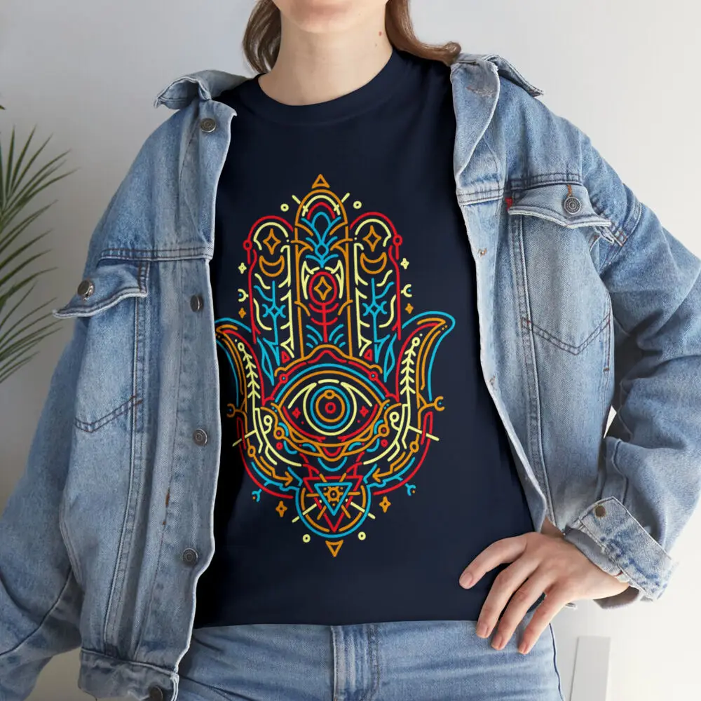 Hamsa Hand T Shirt Old School Tattoo Yoga Tee Clothing Tribal Mandala Boho