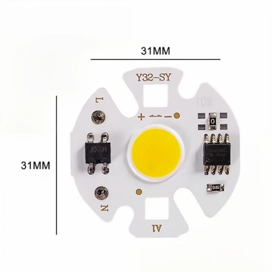 YzzKoo-Matrice de lampe à puce LED COB, budgétaire, pas besoin de lecteur, perles d\'ampoule, Y32, AC 220V, 3W, 5W, 7W, 9W, 12W