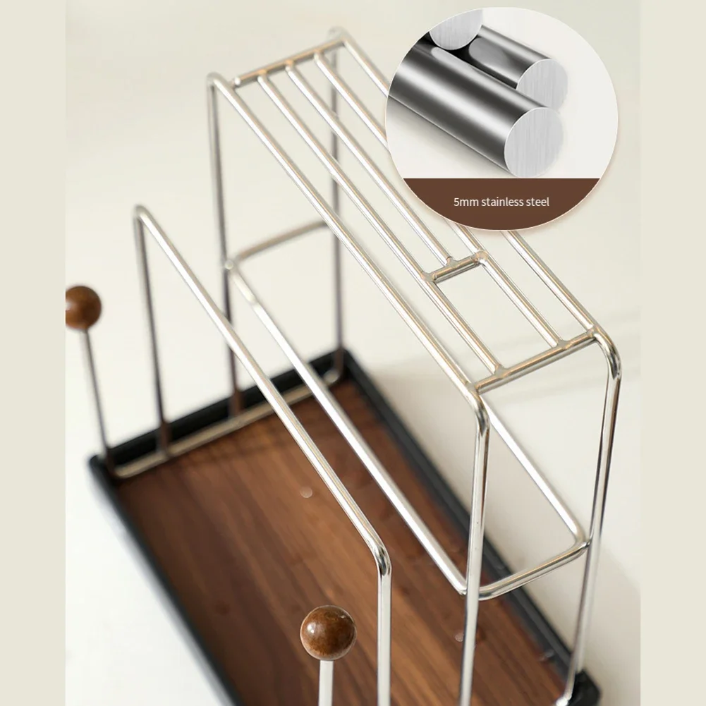 Heavy Duty Kitchen Storage Rack for Cutting Boards For Pans and Cookie Sheets with Non Slip Base and Protective Rounded Edges