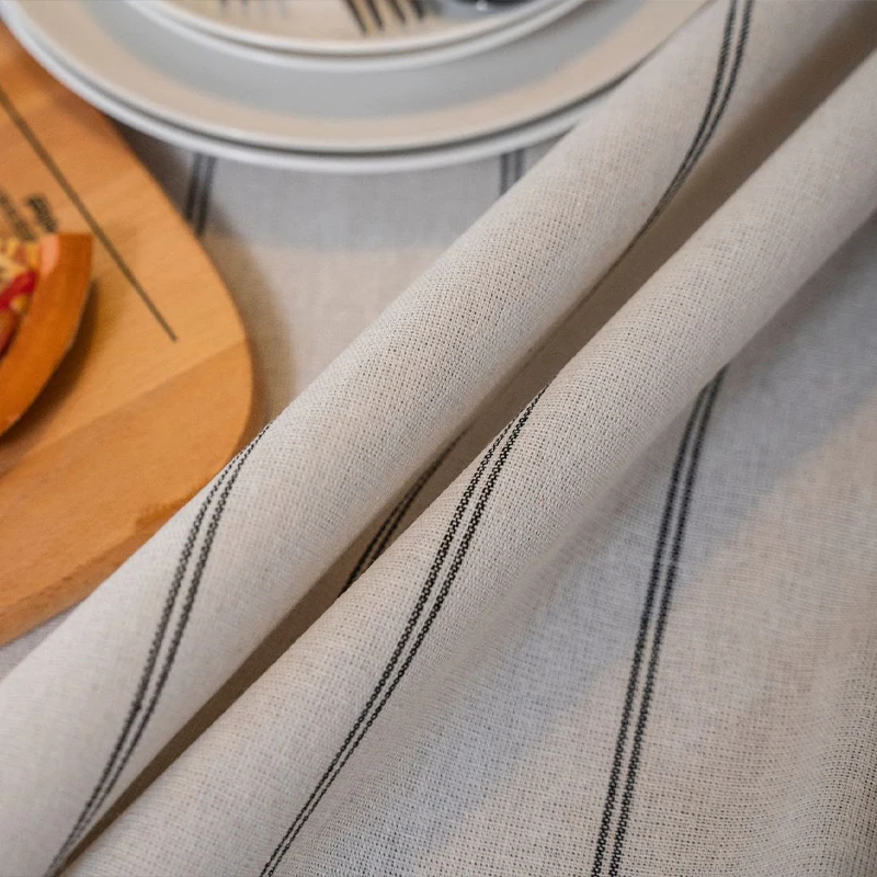 Скатерть в черную полоску, скандинавская хлопковая и льняная прямоугольная скатерть для стола, кофе, чайного столика, чехол для свадебного домашнего декора