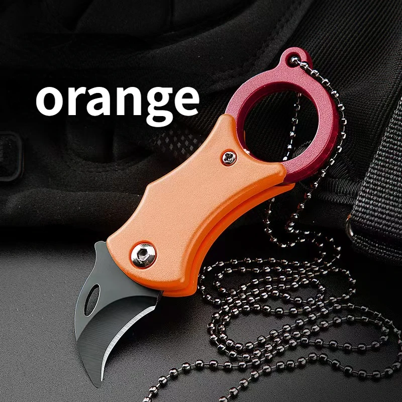 Mini cuchillo portátil de desembalaje y entrega, cuchillo plegable de acero inoxidable para pelar frutas y melones, llave conveniente para el hogar