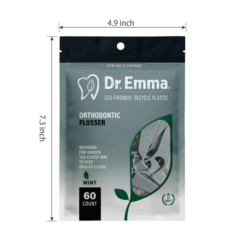 60 Stuks Orthodontische Flossers Voor Bretels Ortho Dental Floss Picks Tandenstoker Floss Interdentale Tanden Cleaner Voor Volwassenen & Kinderen
