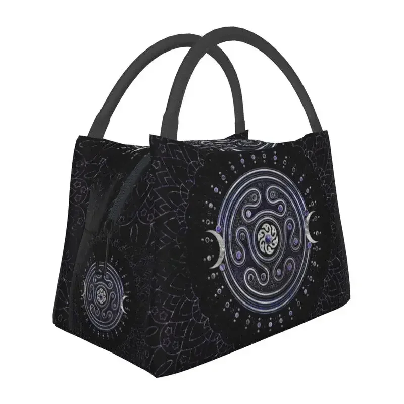 

Custom Triple Moon Goddess Hecate Wheel Lunch Bags Men Women Cooler Warm Insulated Lunch Box for Office Travel