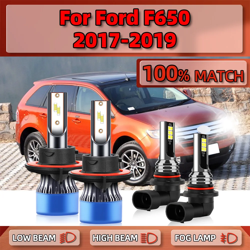 40000LM Canbus LED Headlight Bulbs 240W Turbo Auto Head Lamps 6000K White Fog Lights 12V 24V For Ford F-650 2017 2018 2019