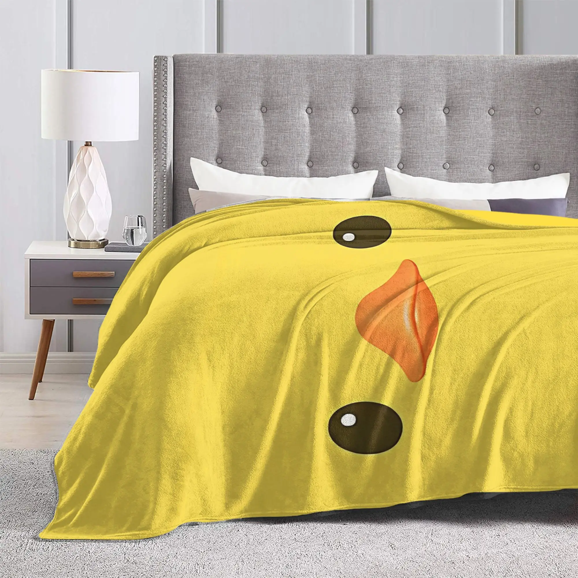 Yellow Duck Blanket Flannel Cute Ducky Soft Throw Blanket for Home Couch Bedspread