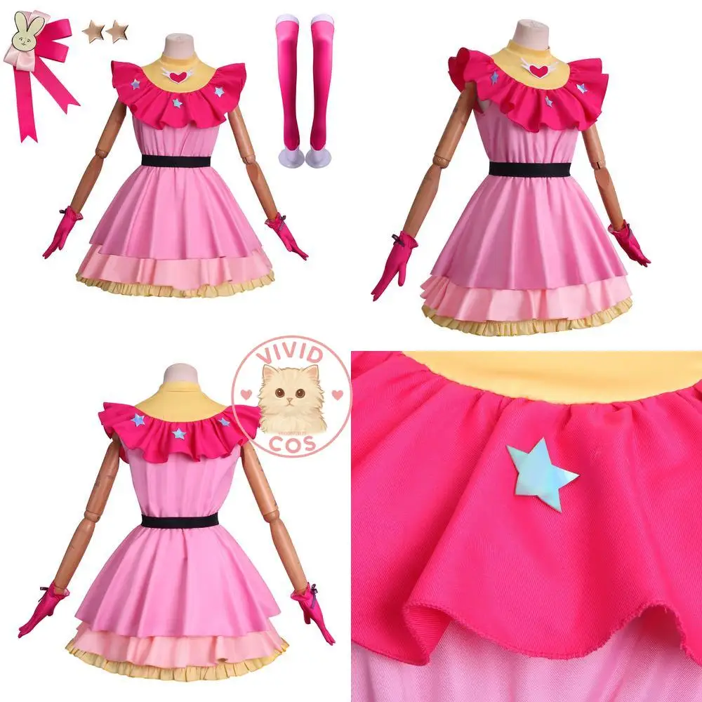

Oshi No Ko Character Cosplay Costume Anime Ai Hoshino Cute Pink Dress Set Role Play for Adults and Kids for Comic Con Halloween