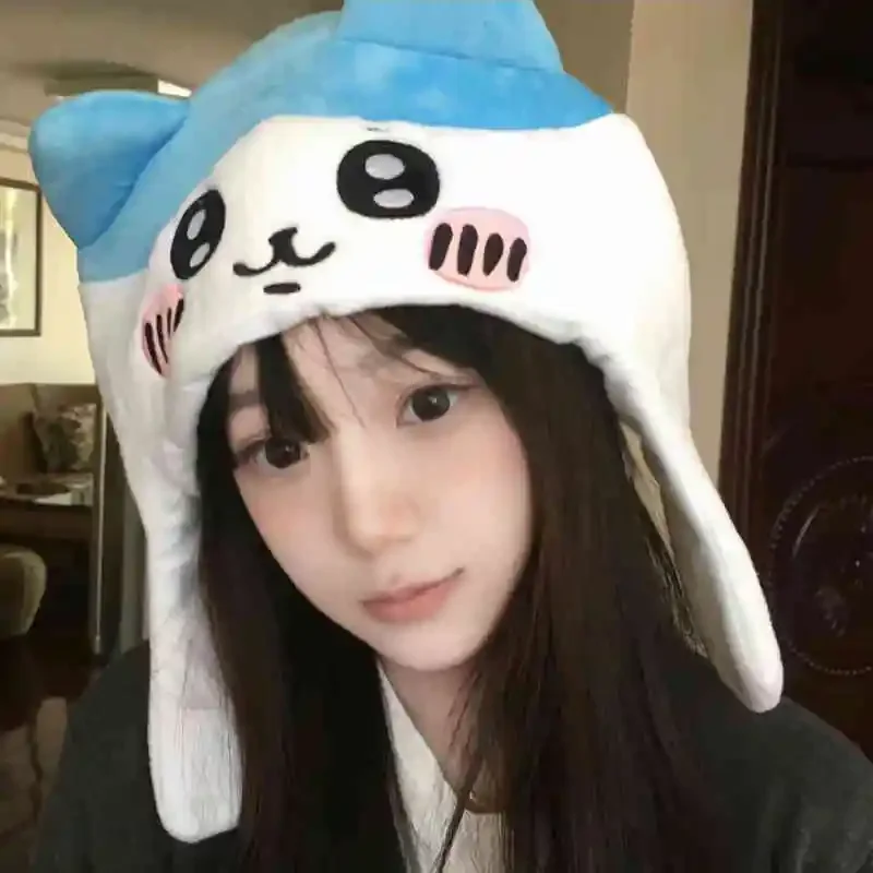 New Y2k Cartoon Soft Girl Chiikawa Hachiware Adult Children Photo Props Usagi Anime Kawaii Creative Head Cover Warm Hat Gift