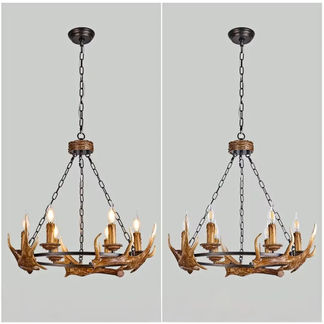 

Люстра для гостиной в индустриальном стиле в стиле ретро, освещение отеля на деревенской тематике, люстра из оленьих рогов в ресторане с деревянной кабиной