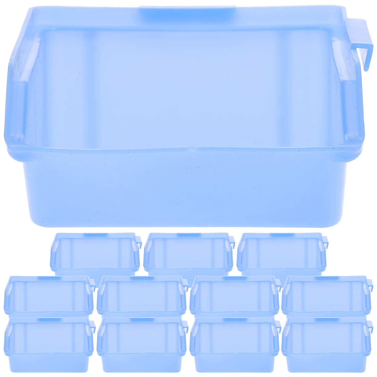 

12pcs Warehouse Parts Boxes Pp Storage Boxes Stackable Tool Case For Screws Sundries Storage Bin Oblique Mouth Box Tool
