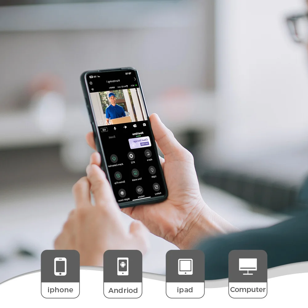كاميرا أمان WiFi فائقة الدقة بدقة 3 ميجابكسل تعمل بالطاقة الشمسية مع رؤية ليلية ملونة صوتية ثنائية الاتجاه وكشف الحركة وبطارية قابلة لإعادة الشحن