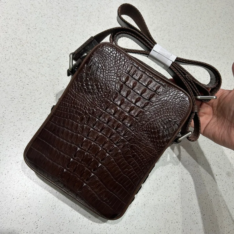 2025 New Crocodile Leather Skull Shoulder Bag For Men's Casual And Versatile Real Back Bone Leather Crossbody Bag 45 - view 4