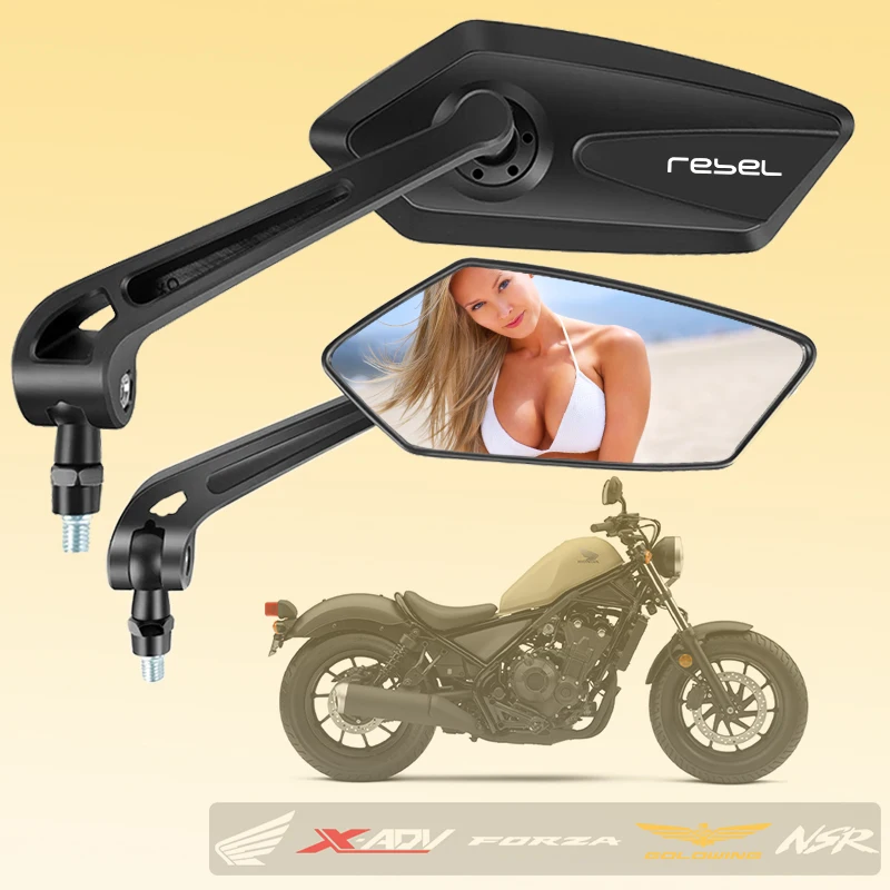Motorcycle Rear View Mirror Anti Shockproof Wide Angle Side Mirror For HONDA REBEL1100 DCT 2023 CMX1100 Rebel 1100 M T