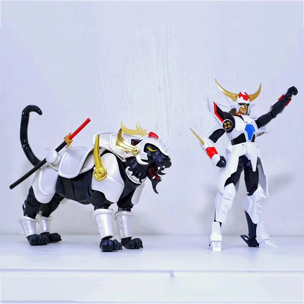 In Stock YOYO Model Ronin Warriors Sanada Ryo Brilliant Emperor Black Flame King only Black/White Tiger Figure Collection Toys