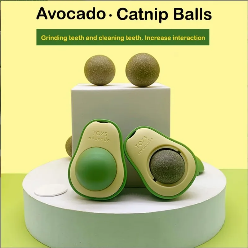 Avocado Shaped Catnip ToyEdible Extra Energy Supplement Ball Extra Energy Supplement Ball Pet Accessories Fun Healthy Intestines