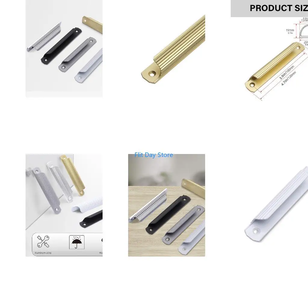 F92C Aluminum Alloy Sliding Barn Door Handle Balcony Cabinet Pull Furniture Hardware