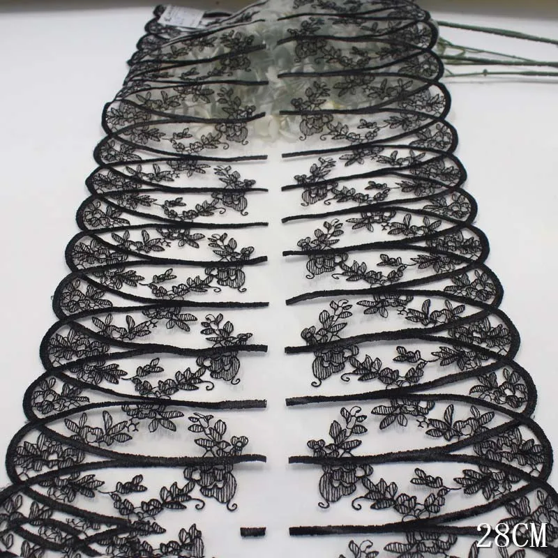 

32 ярда двусторонние цветы вышитые кружево черное нижнее белье тюль сетка свадебное нижнее белье женский бюстгальтер платье ремесленная отделка швейные аксессуары